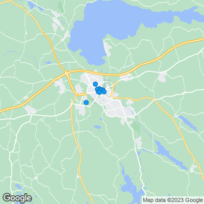 Karta med mäklarbyråer i Linköping