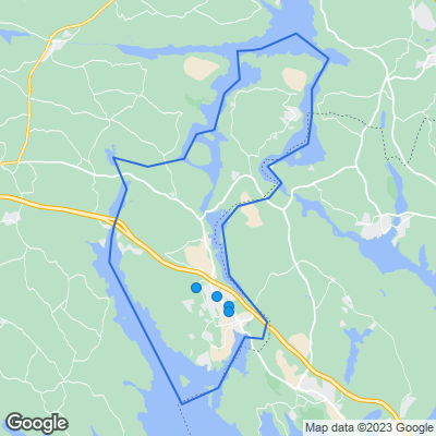 Karta med mäklarbyråer i Håbo