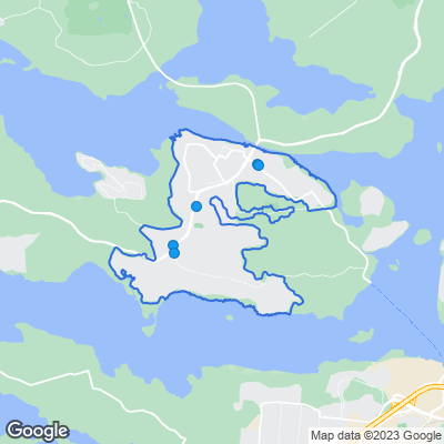 Karta med mäklarbyråer på Ekerö