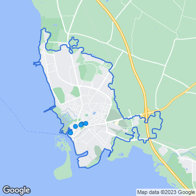 Karta med mäklarbyråer i Landskrona