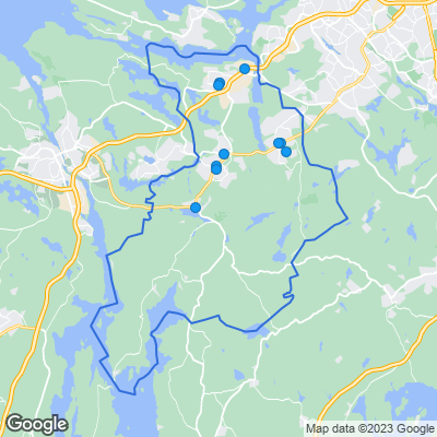 Karta med mäklarbyråer i Botkyrka