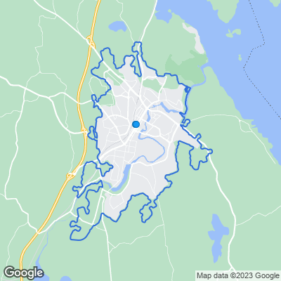 Karta med mäklarbyråer i Tranås