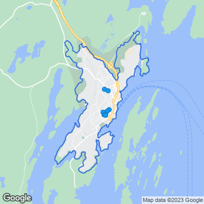 Karta med mäklarbyråer i Nynäshamn