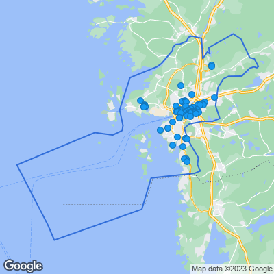 Karta med mäklarbyråer i Göteborg